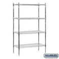 thumbnail image 1 of Salsbury Industries 9638S-CHR Wire Shelving - Stationary - 36 Inches Wide - 74 Inches High - 18 Inches Deep - Chrome, 1 of 1