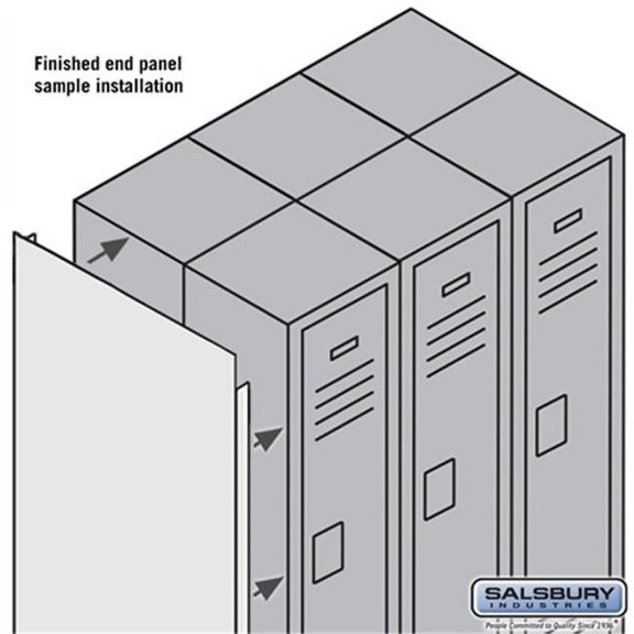Finished Double End Panel - for 5 Feet High 18 Inch Deep Metal Locker - Blue