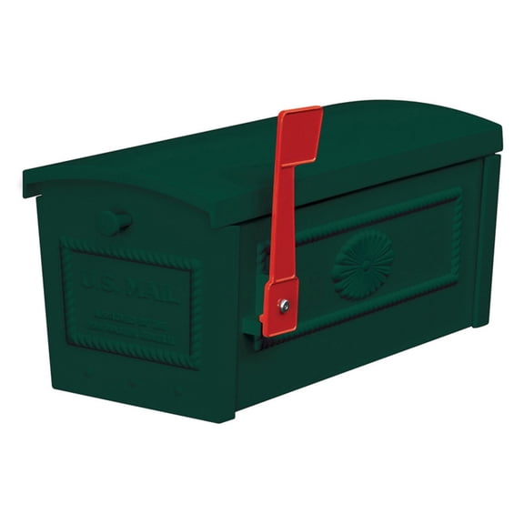 Townhouse Mailbox - Post Style - Green