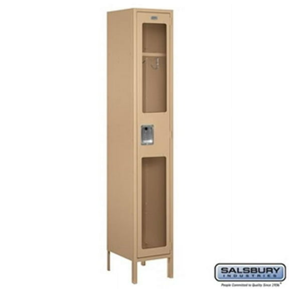 Salsbury S-51165TN-U 1 x 6 x 15 in. Single Tier Extra Wide See Through Metal Locker, Tan - Unassembled