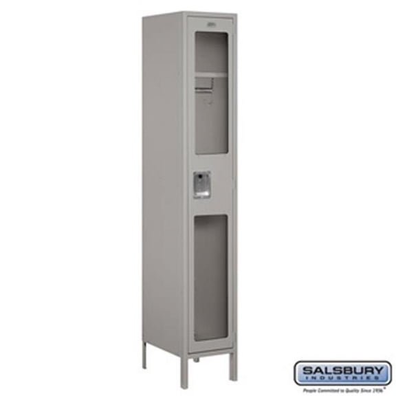 Salsbury 1 x 6 x 18 in. Single Tier Extra Wide See Through Metal Locker, Gray - Unassembled