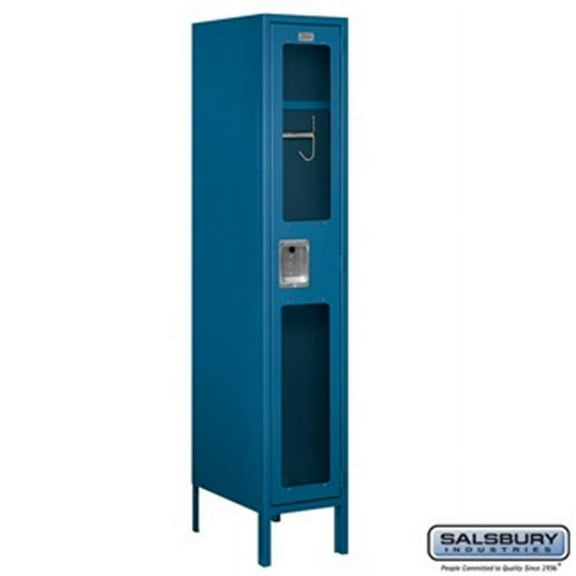 Salsbury S-61158BL-U 1 x 5 x 18 in. Single Tier See Through Metal Locker, Blue - Unassembled