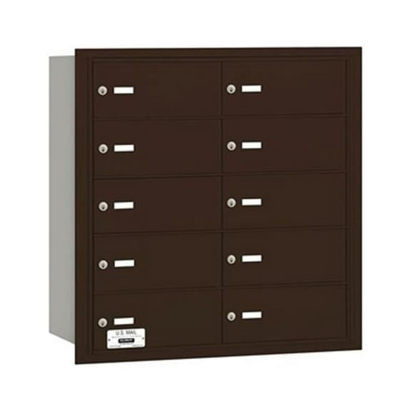 Salsbury Salsbury 4Bplus Horizontal Mailbox 10 B Doors - Bronze - Rear Loading - Private Access