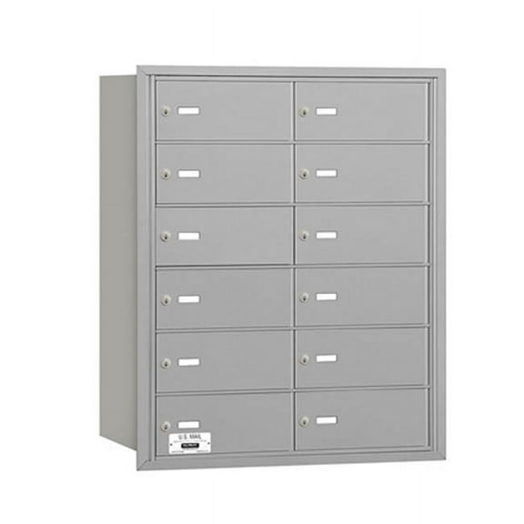 Salsbury Salsbury 4Bplus Horizontal Mailbox 12 B Doors - Aluminum - Rear Loading - USPS Access