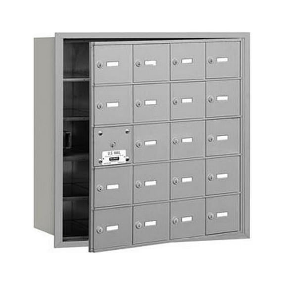Salsbury Salsbury 4Bplus Horizontal Mailbox Includes Master Commercial Lock - 20 A Doors - 19 Usable - Aluminum - Front Loading - Private Access