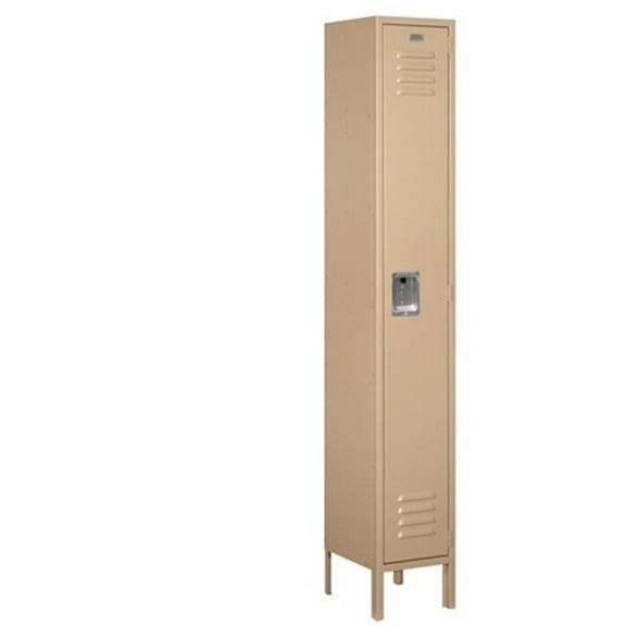 Salsbury  Standard Metal Locker Single Tier - 1 Wide - 6 Feet High - 12 Inches Deep - Tan - Unassembled