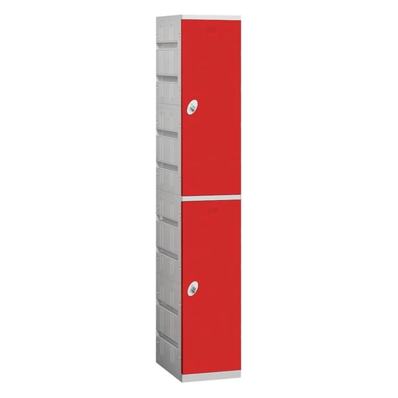 Plastic Locker - Double Tier - 3 Wide - 73 Inches High - 18 Inches Deep - Blue - Unassembled