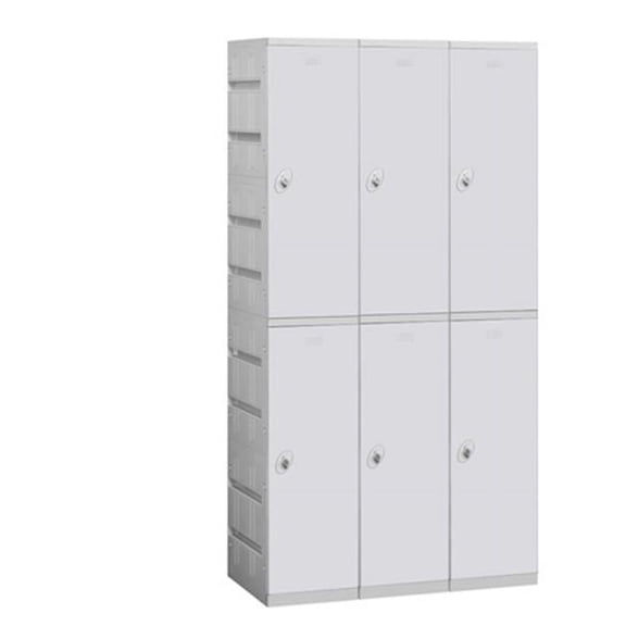 Salsbury Unassembled Double Tier 3 Wide Locker - Gray