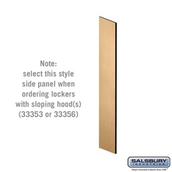 SalsburyIndustries 18 in. Deep Designer Wood Locker Side Panel For 5 Feet High- With Sloping Hood- Maple