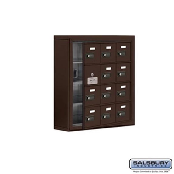 SalsburyIndustries 19145-12ZSC Cell Phone Storage Locker With Front Access Panel - 4 Door High Unit, Bronze