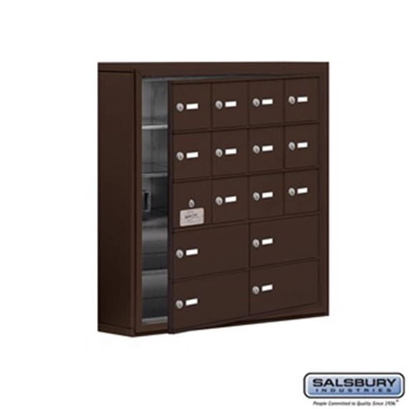 SalsburyIndustries 19155-16ZSK Cell Phone Storage Locker With Front Access Panel - 5 Door High Unit, Bronze