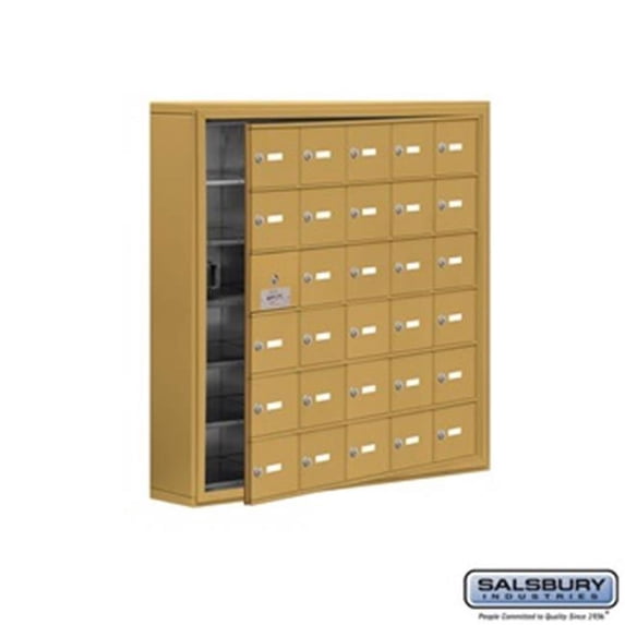SalsburyIndustries 19165-30GSK Cell Phone Storage Locker With Front Access Panel - 6 Door High Unit, Gold