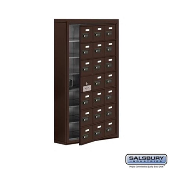 SalsburyIndustries 19175-21ZSC Cell Phone Storage Locker With Front Access Panel - 7 Door High Unit, Bronze
