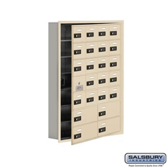 SalsburyIndustries 19175-24SRC Cell Phone Storage Locker With Front Access Panel - 7 Door High Unit, Sandstone