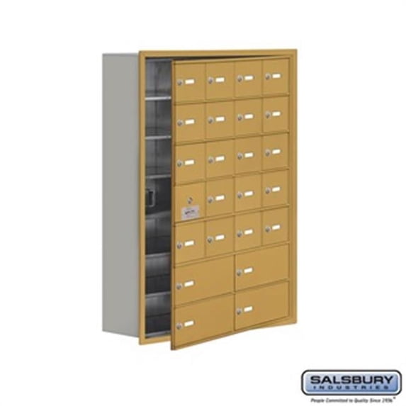 SalsburyIndustries 19178-24GRK Cell Phone Storage Locker With Front Access Panel - 7 Door High Unit, Gold