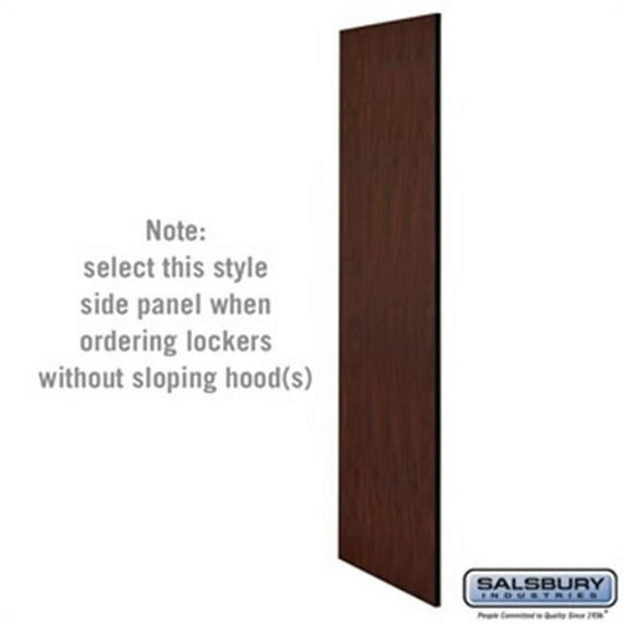 SalsburyIndustries 24 in. Deep Extra Wide Designer Wood Locker Side Panel Without Sloping Hood - Mahogany