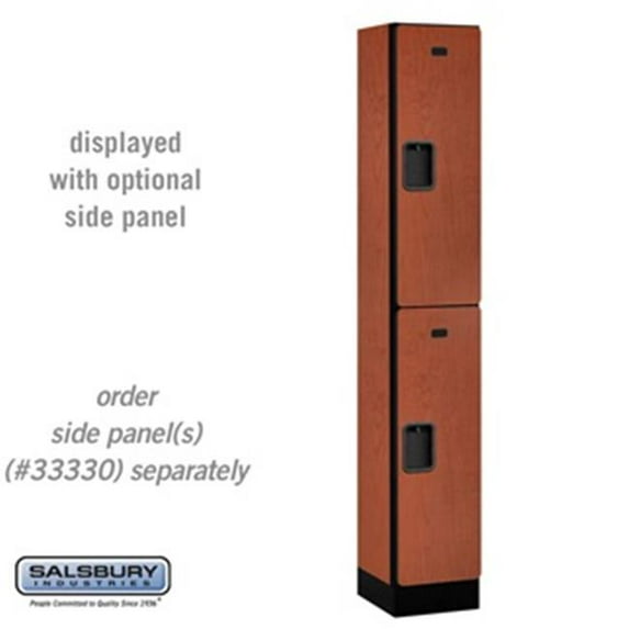 SalsburyIndustries 32165CHE Double Tier 1 Wide 6 ft. X 15 in. Designer Wood Locker - Cherry