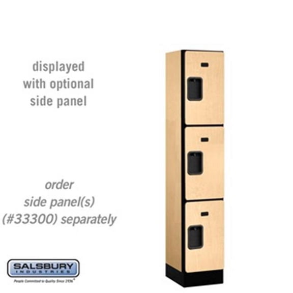 SalsburyIndustries 33155MAP Triple Tier 1 Wide 5 ft. X 15 in. Designer Wood Locker - Maple