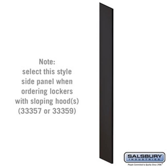 SalsburyIndustries 33339BLK 15 in. Deep Designer Wood Locker Side Panel For 6 Feet High- With Sloping Hood, Black