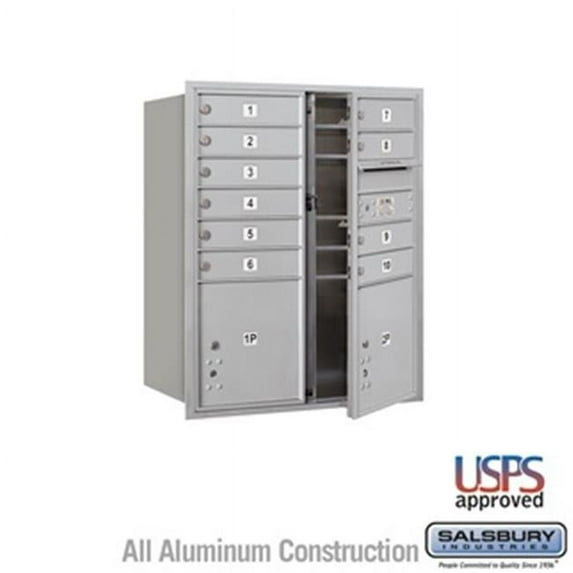 SalsburyIndustries 3710DA-10AFU Double Column 4C Horizontal Mailbox Front Loading 10 Mb1 Doors, Aluminum