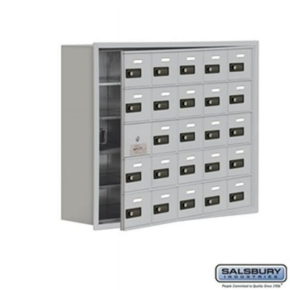 SalsburyIndustries Cell Phone Storage Locker With Front Access Panel - 5 Door High Unit- Aluminum