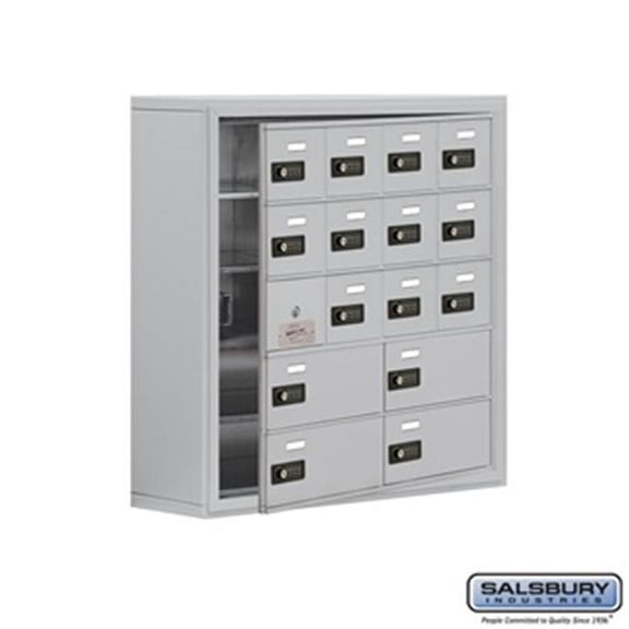 SalsburyIndustries  Cell Phone Storage Locker With Front Access Panel - Aluminum - 5 Door High Unit