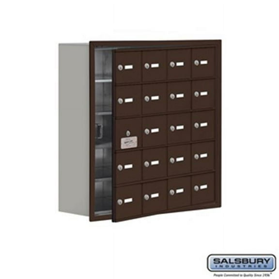 salsburyindustries 19158-20zrk cell phone storage locker with front access panel - 5 door high unit, bronze