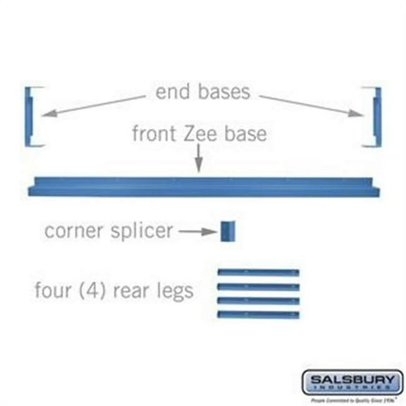 SalsburyIndustries 77572BL Zee Base Kit - 4 in. High, 6 ft. Length For 12 in. Deep Metal Lockers - Blue