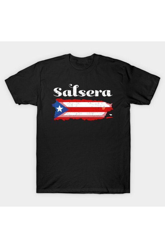 Salsera Puerto Rican Flag White Design Latin Dance Top Unisex T-Shirt