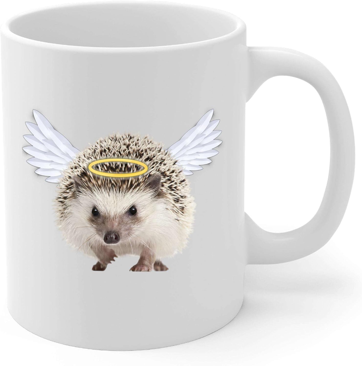 Salt And Pepper Hedgehog Angel Wings Memorial Coffee Mug Sympathy