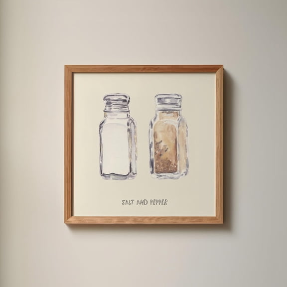 Salt And Pepper, Simple Kitchen Collection Art Print, Trendy Decor, Cottage, Fruit Market On Demand Wall Art, Modern Wall Decor, 16x16 UNFRAMED
