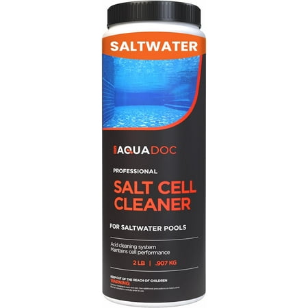 Salt Cell Cleaner for Saltwater Pools - Pool Salt Cell Cleaner Solution to Help Reduce Buildup and Support Generator Function - AquaDoc Pool Care Made in USA - 2lb