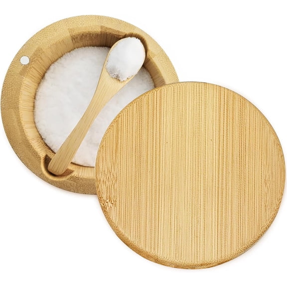 Salt Cellar with Lid Magnetic Salt Bowl Box Holder with Lid Salt Containers for Countertop Salt Crock Keeper Storage