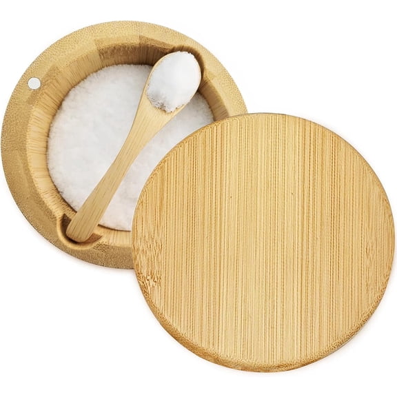 Salt Cellar with Lid Magnetic Salt Bowl Box Holder with Lid Salt Containers for Countertop Salt Crock Keeper Storage