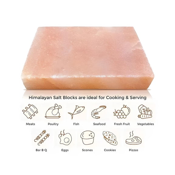 Salt Cooking Block 8x8x1 in for Grilling & Serving, Pack of 1 by Pink Salt Wall