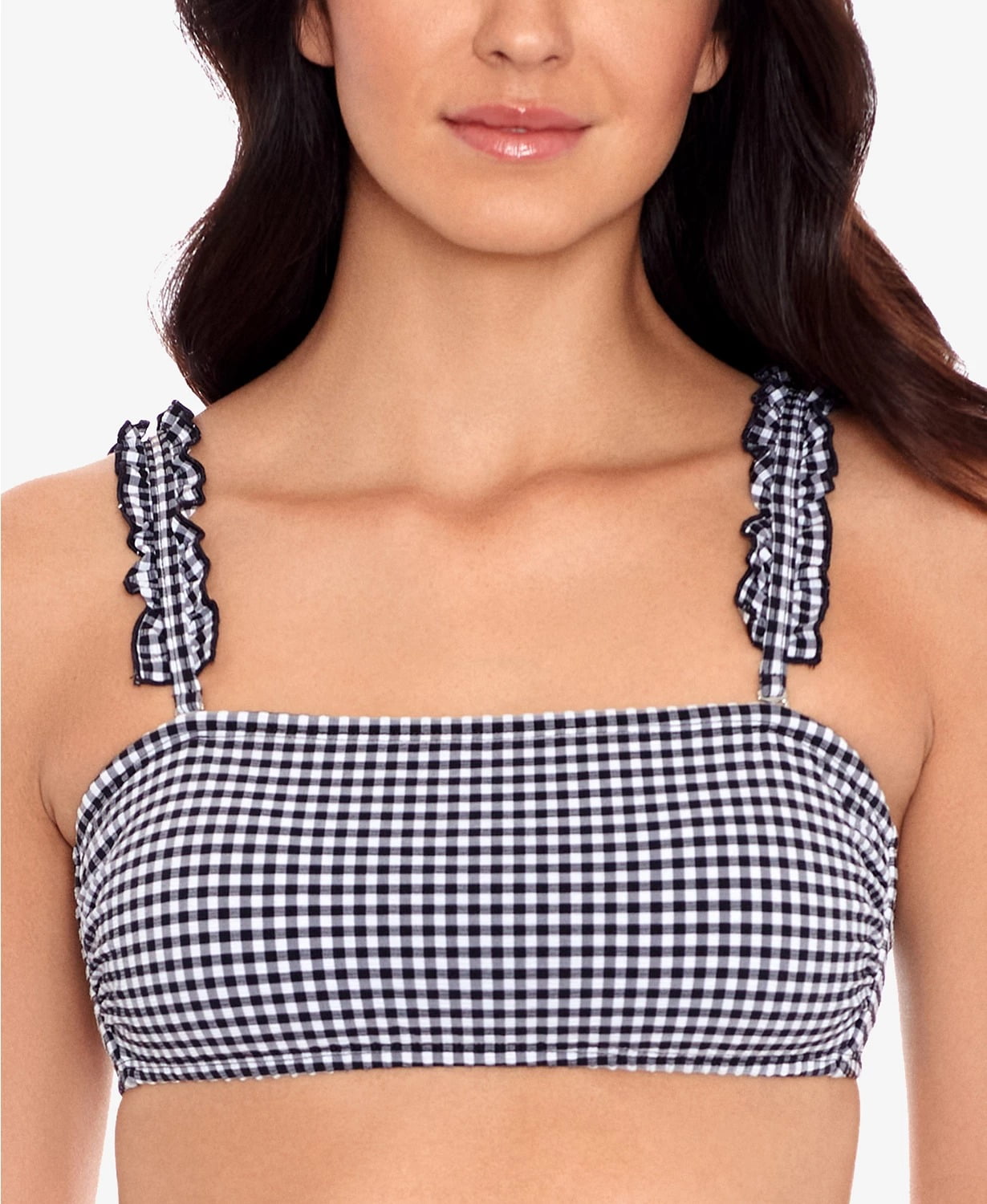 Salt + Cove BLACK/WHITE Gingham Bikini Swim Top, US D/DD