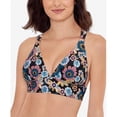 thumbnail image 1 of Salt + Cove In Full Bloom Strappy Bikini Top In Black/multi, 1 of 2