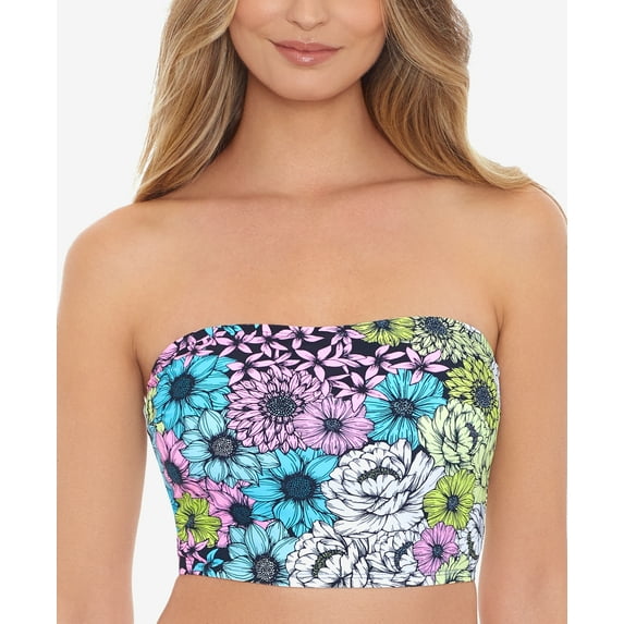 Salt + Cove Junior's Blossoprinted Tube Bikini Top Swimsuit Blue Size X-Small