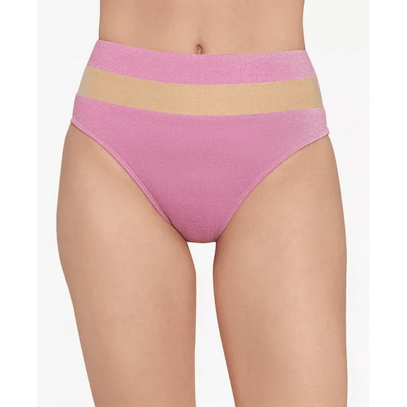 Salt   Cove Junior's Precious Metals Colorblocked Bikini Bottoms Swimsuit Pink Size Small