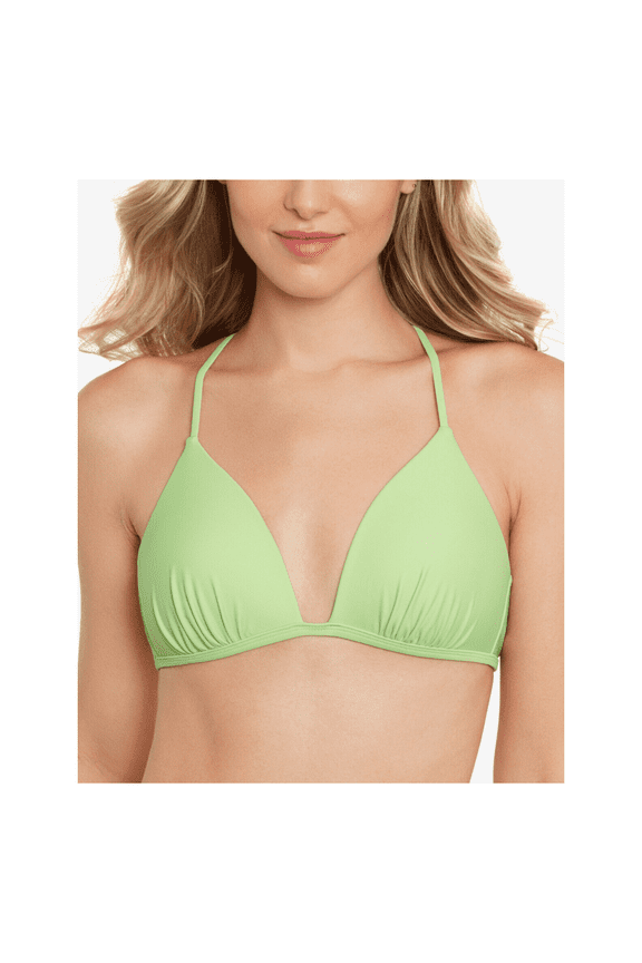 Juniors' Molded Push-Up Triangle Bikini Top, Pistachio Green, S