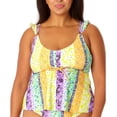 thumbnail image 1 of Salt + Cove Juniors' Plus Size Printed Flyaway Tankini Swim Top Multi Color 2X, 1 of 1