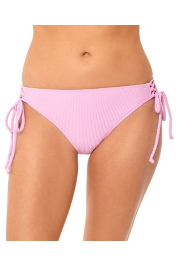 Juniors' Textured Side-Tie Hipster Bikini Bottoms, Created for Macy's - Hyacinth