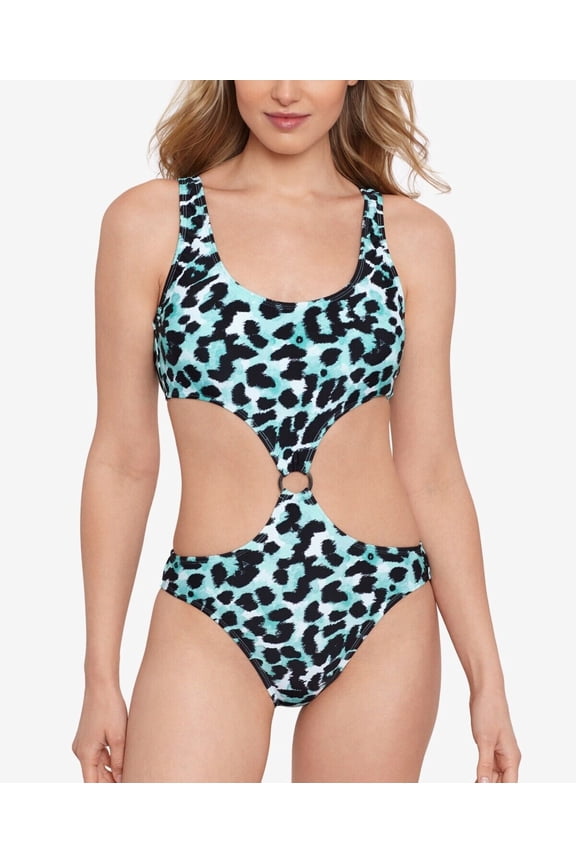 MULTI Spot On High Leg Monokini One Piece Swimsuit, US Small