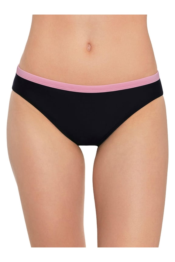 Womens Juniors Contrast Trim Hipster Swim Bottom Separates
