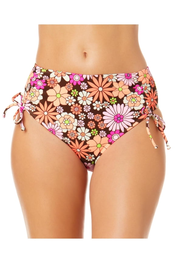 Womens Juniors Floral Print High Waist Swim Bottom Separates