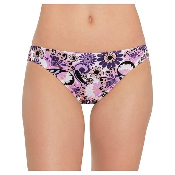 Salt   Cove Womens Juniors Printed Nylon Swim Bottom Separates Purple M