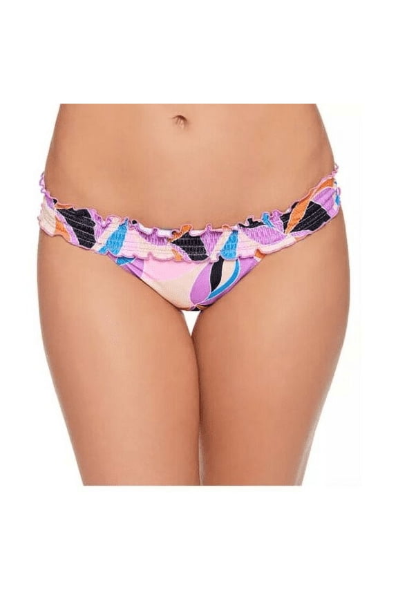 Womens Juniors Kaleidescope Hipster Smocked Swim Bottom Separates