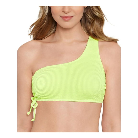 Salt   Cove Womens Juniors One Shoulder Ribbed Bikini Swim top