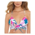 thumbnail image 1 of Salt + Cove Womens Juniors Printed Lace-Up Bikini Swim top, 1 of 4