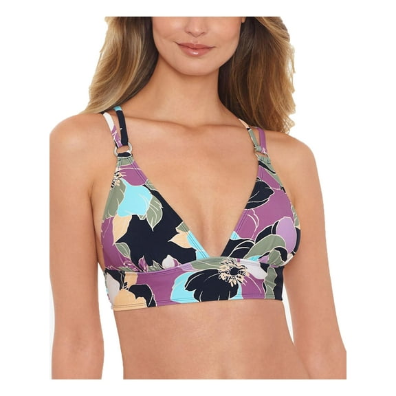 Salt + Cove Womens Juniors Printed Strappy Bikini Swim Top